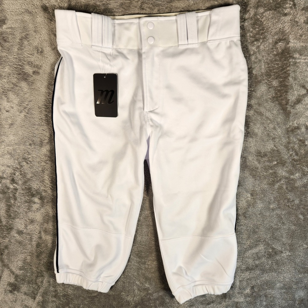 Marucci Pants Mens Medium MAPTEXLPSH-W/NB-AM White Piped Baseball NEW